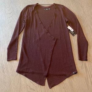 NWT Volcom Go Go Wrap Cardigan in Black Plum